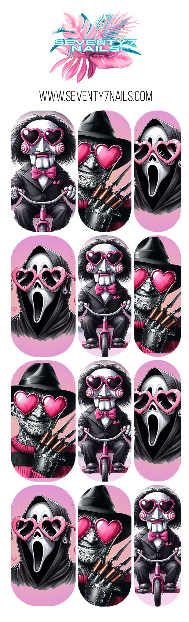 Halloween Nail Decals - Sweetheart Slashers