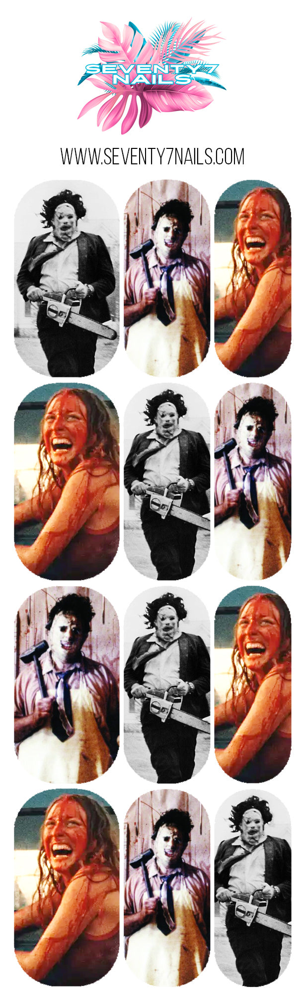 Halloween Nail Decals - Texas Chainsaw Massacre