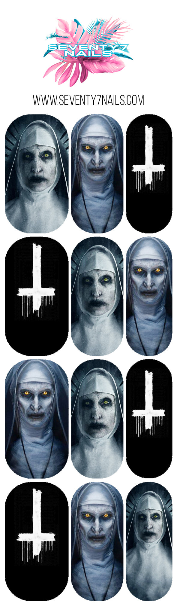 Waterslide Nail Decals - The Nun