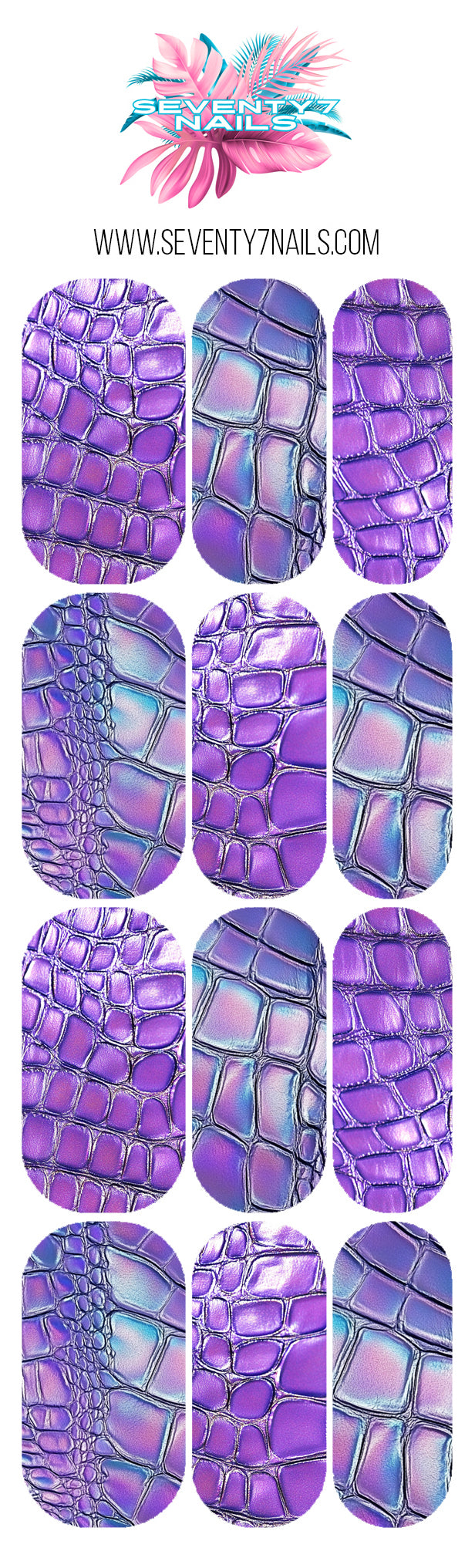 Waterslide Nail Decals - Ultraviolet Croc