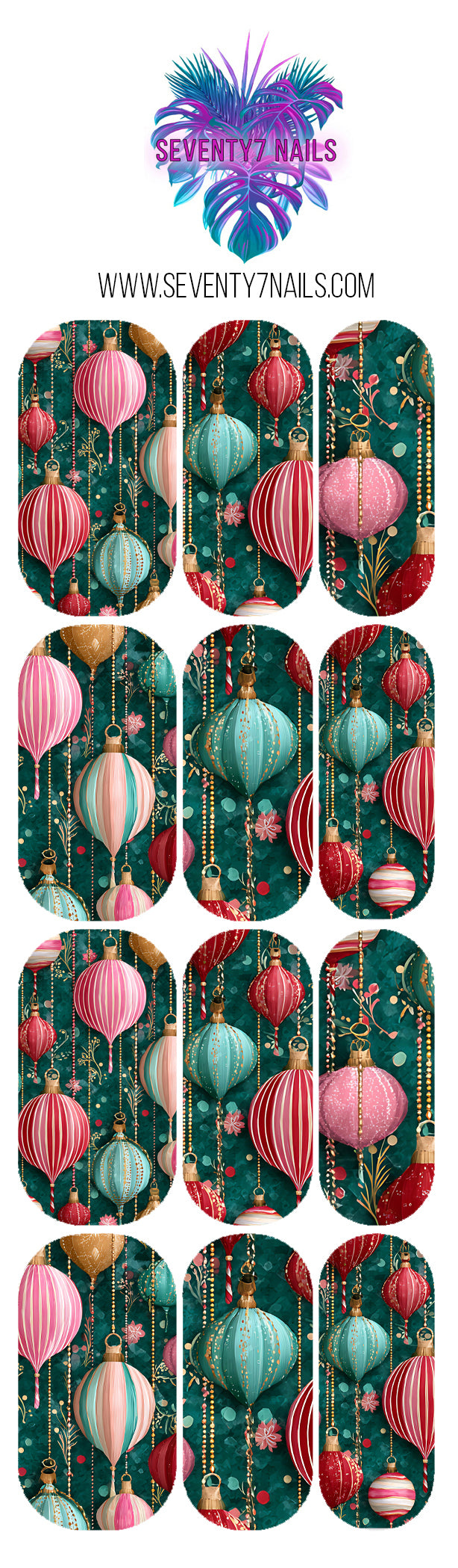 Waterslide Nail Decals - Vintage Ornaments
