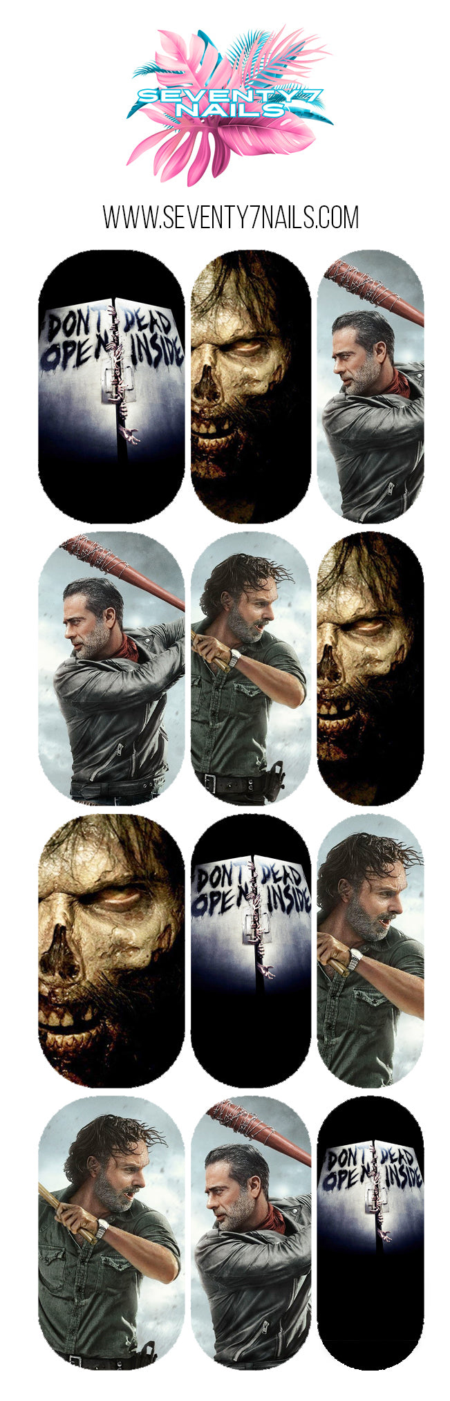 Waterslide Nail Decals - Walking Dead