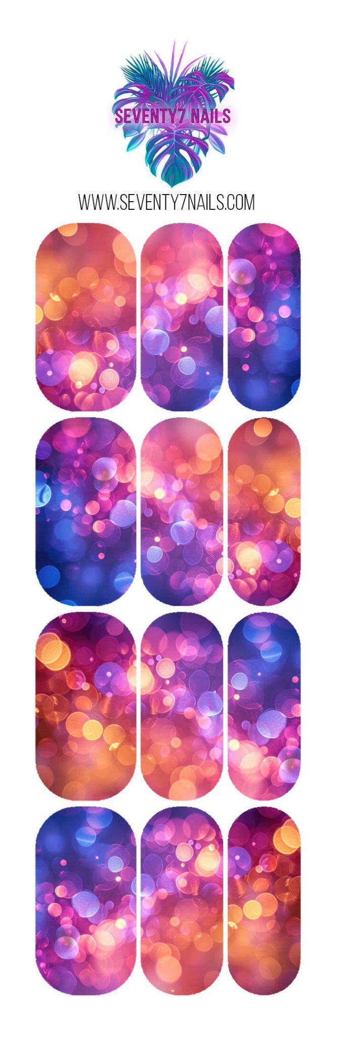 Waterslide Nail Decals - Bokeh - Seventy7 Nail Decals