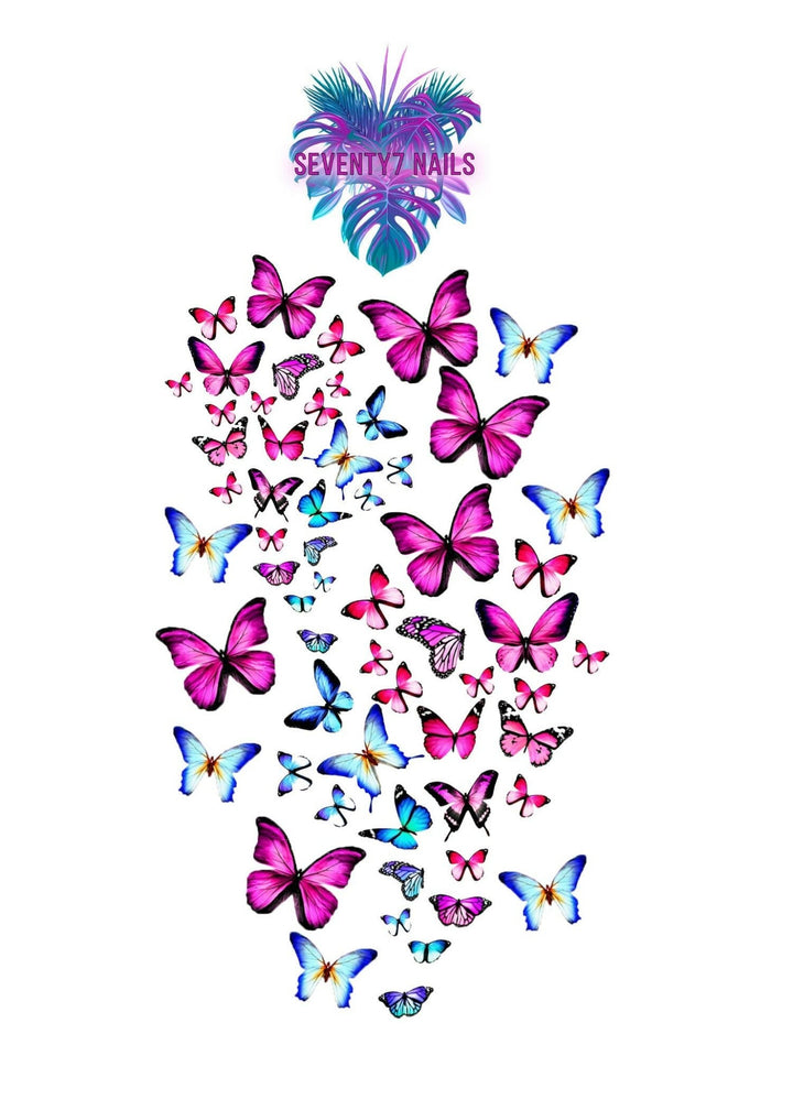 Waterslide Nail Decals - Butterflies - Seventy7 Nail Decals