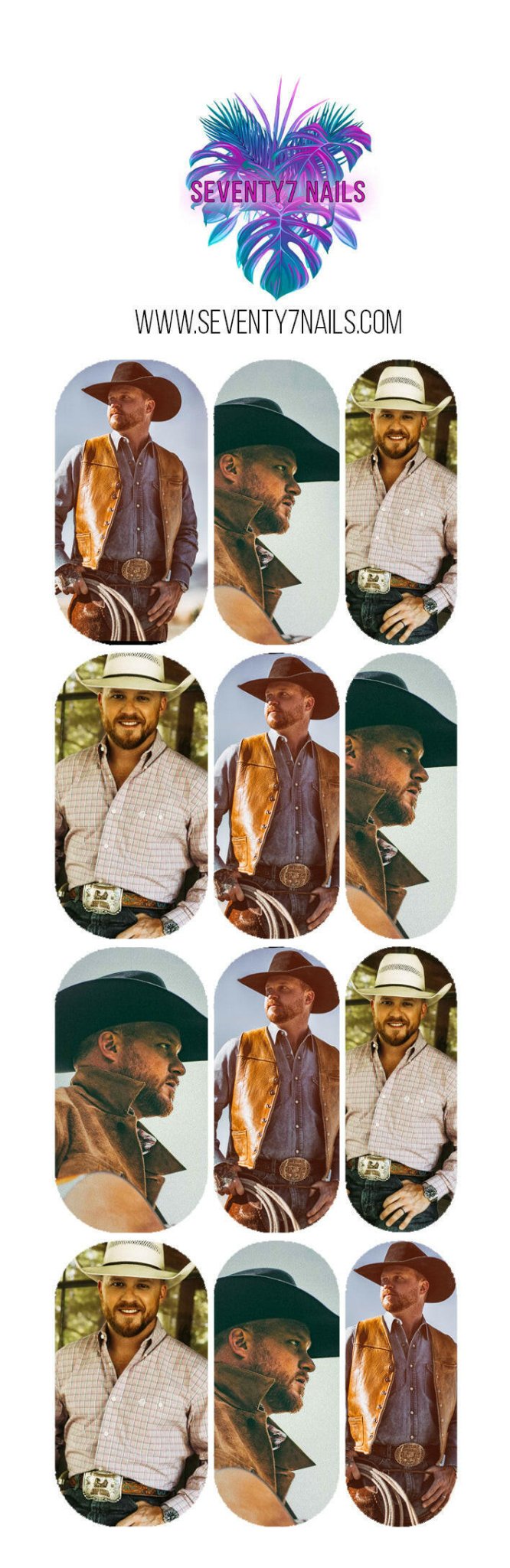 Waterslide Nail Decals - Cody Johnson - Seventy7 Nail Decals