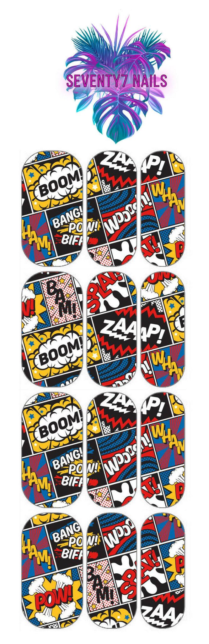 Waterslide Nail Decals - Comic Books - Seventy7 Nail Decals