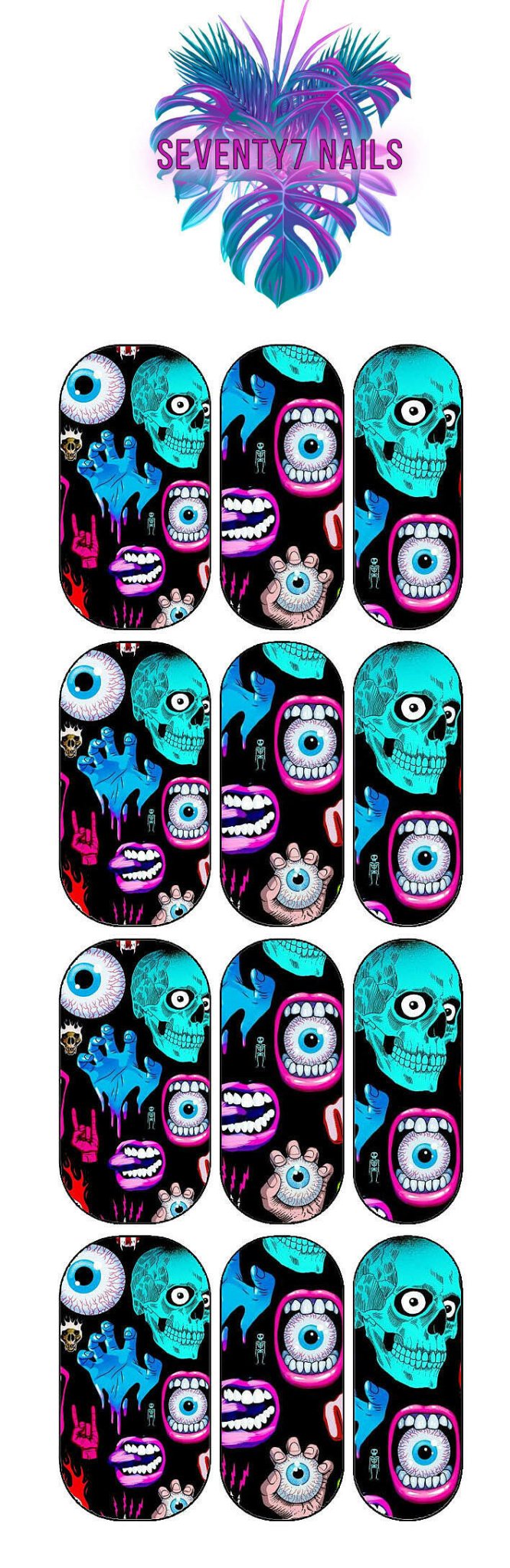 Waterslide Nail Decals - Creepster - Seventy7 Nail Decals