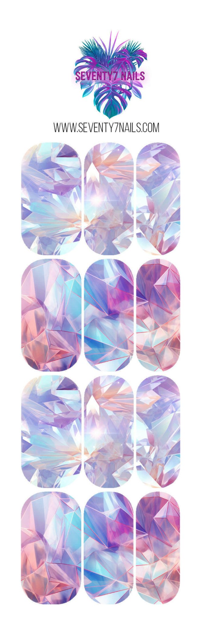 Waterslide Nail Decals - Cristalla - Seventy7 Nail Decals