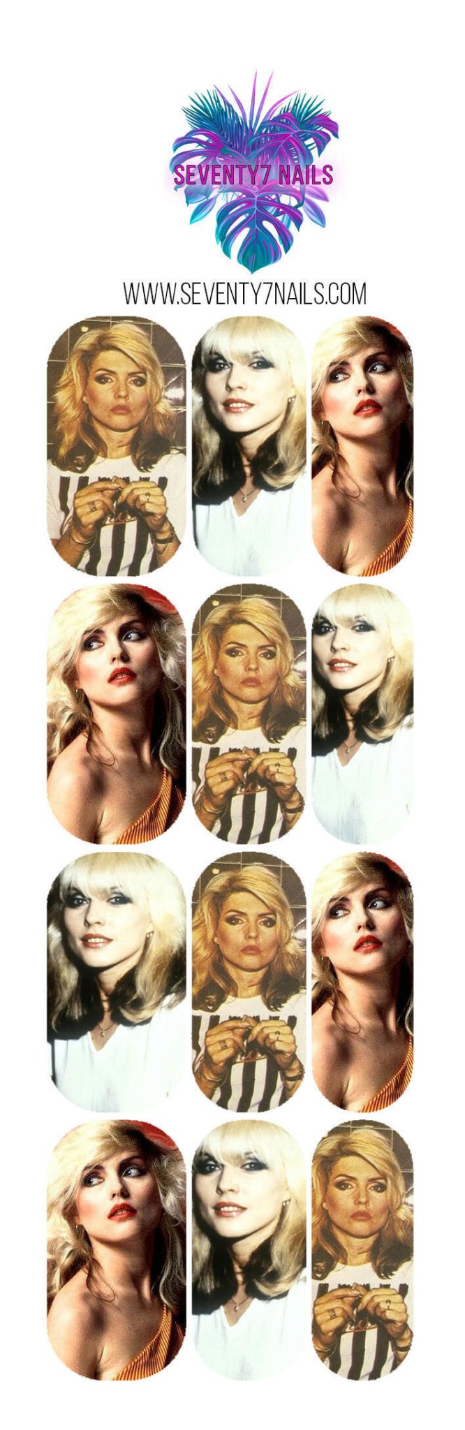 Waterslide Nail Decals - Debbie Harry - Seventy7 Nail Decals