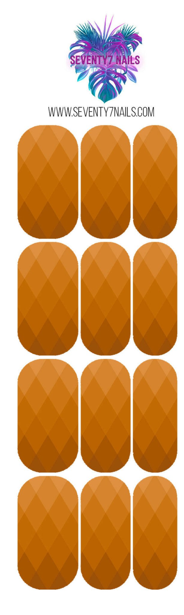 Waterslide Nail Decals - Diamond Ombre Brown - Seventy7 Nail Decals