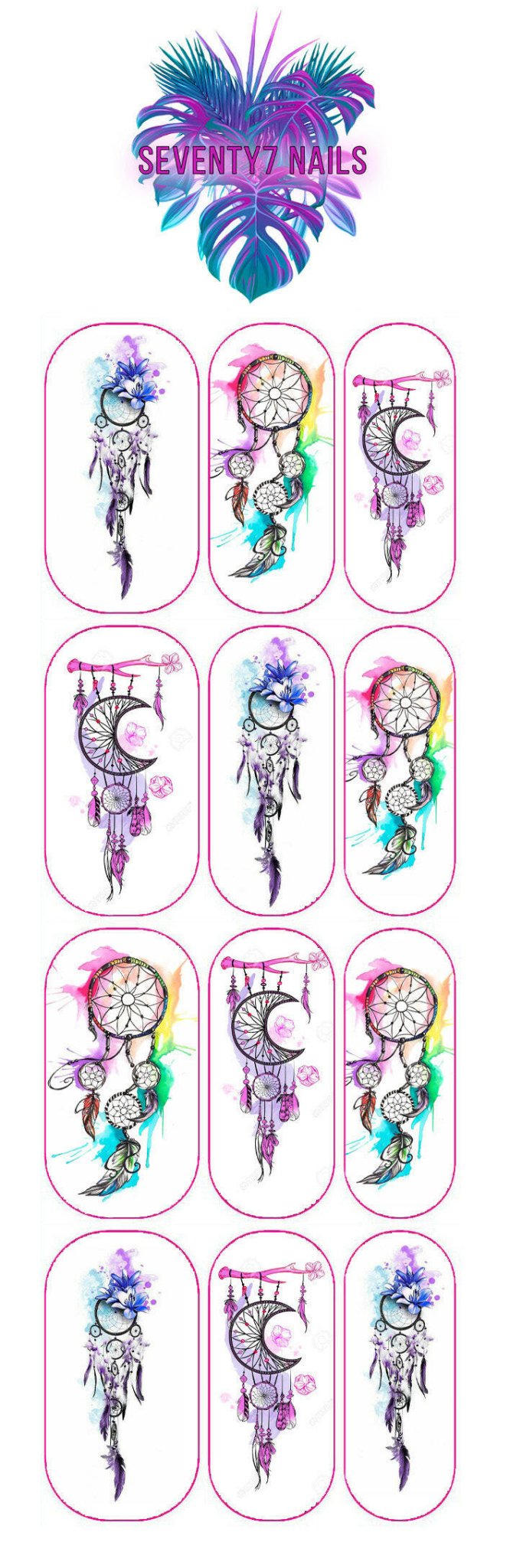 Waterslide Nail Decals - Dreamcatchers - Seventy7 Nail Decals