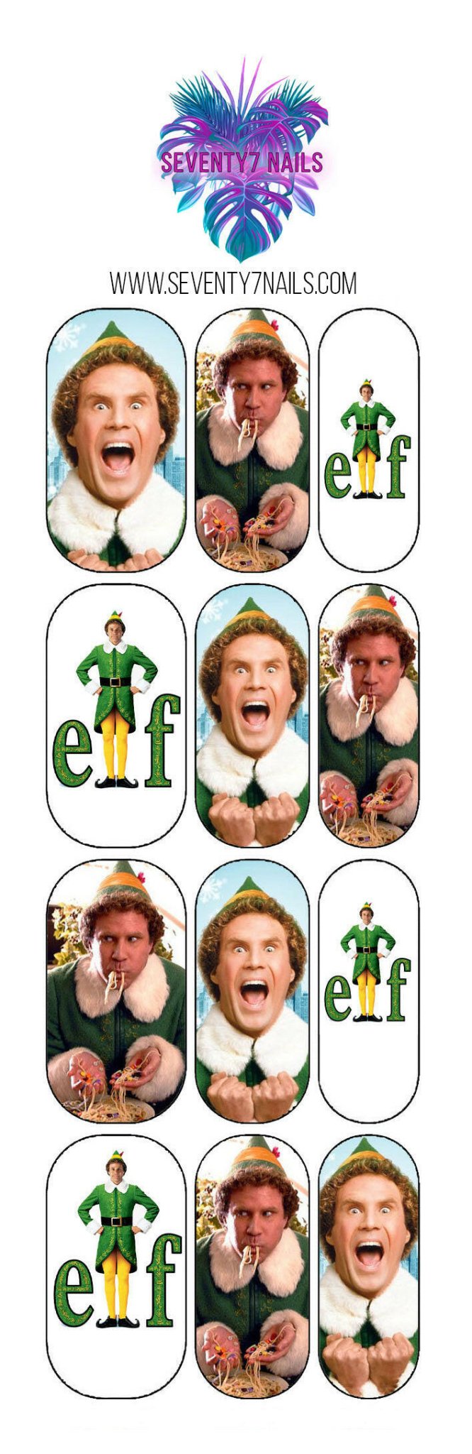 Waterslide Nail Decals - ELF - Seventy7 Nail Decals