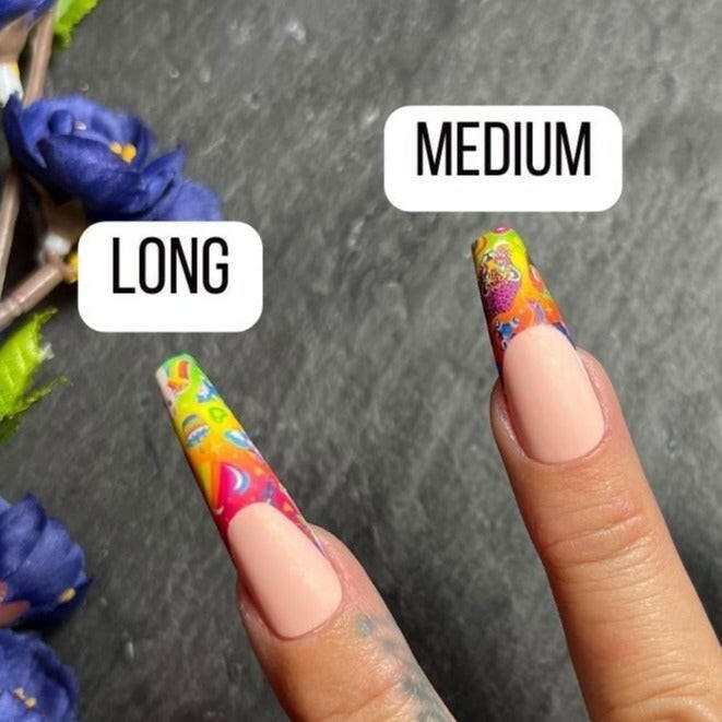 Waterslide Nail Decals - French Cut - 3D Pastel Hearts - Seventy7 Nail Decals
