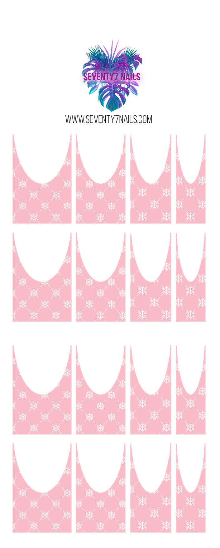 Waterslide Nail Decals - French Cut - Quilted Pink - Seventy7 Nail Decals