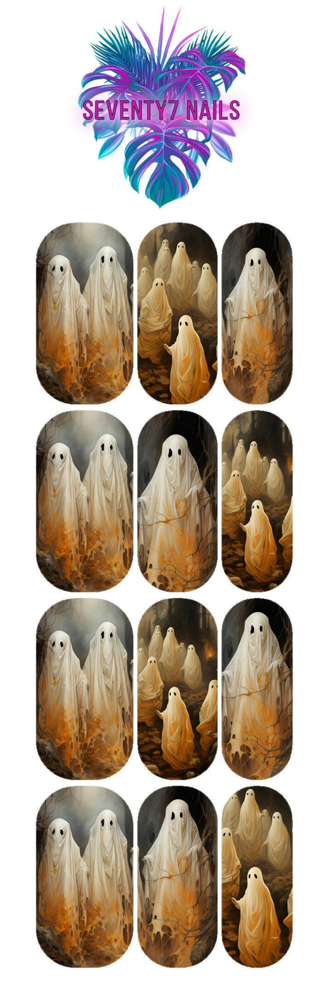 Waterslide Nail Decals - Ghosties - Seventy7 Nail Decals