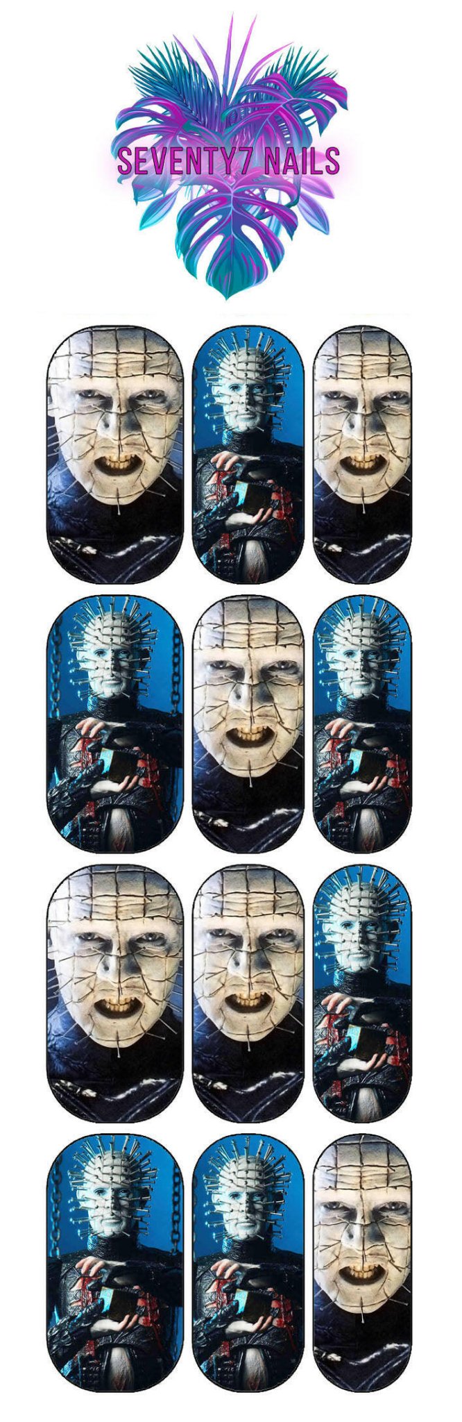 Waterslide Nail Decals - Hellraiser - Seventy7 Nail Decals