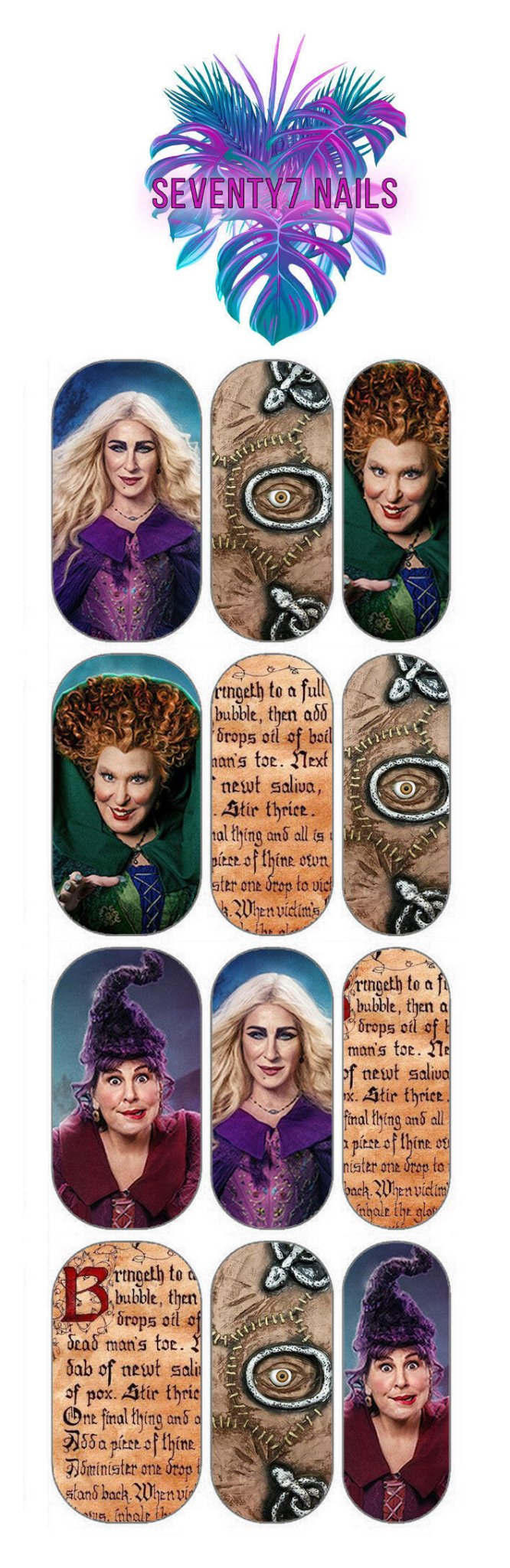 Waterslide Nail Decals - Hocus Pocus - Seventy7 Nail Decals