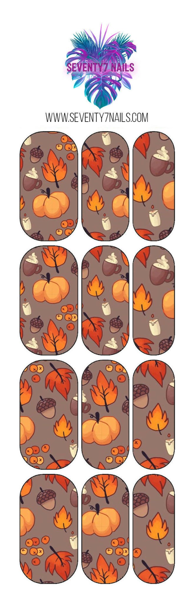Waterslide Nail Decals - Hot Chocolate - Seventy7 Nail Decals