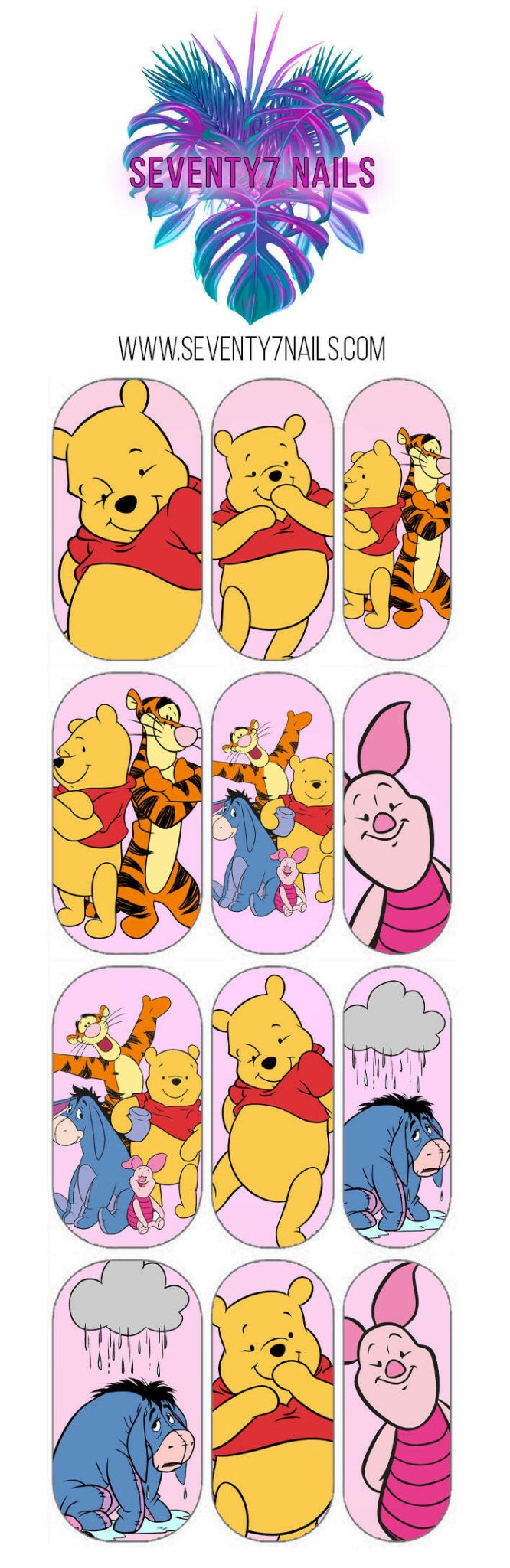 Waterslide Nail Decals - I Love Hunny - Seventy7 Nail Decals