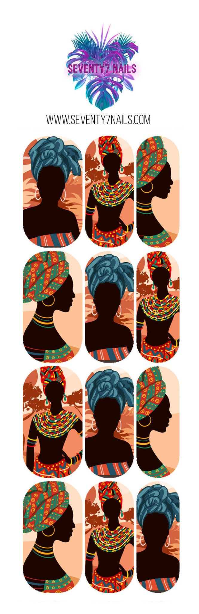 Waterslide Nail Decals - Isizwe - Seventy7 Nail Decals
