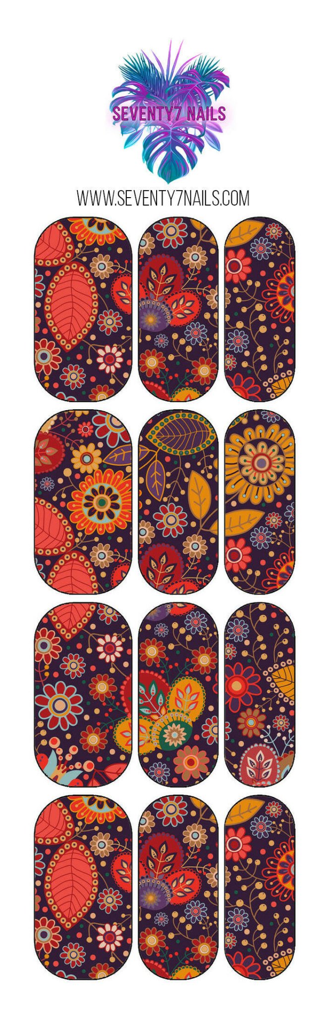 Waterslide Nail Decals - It's Fall - Seventy7 Nail Decals
