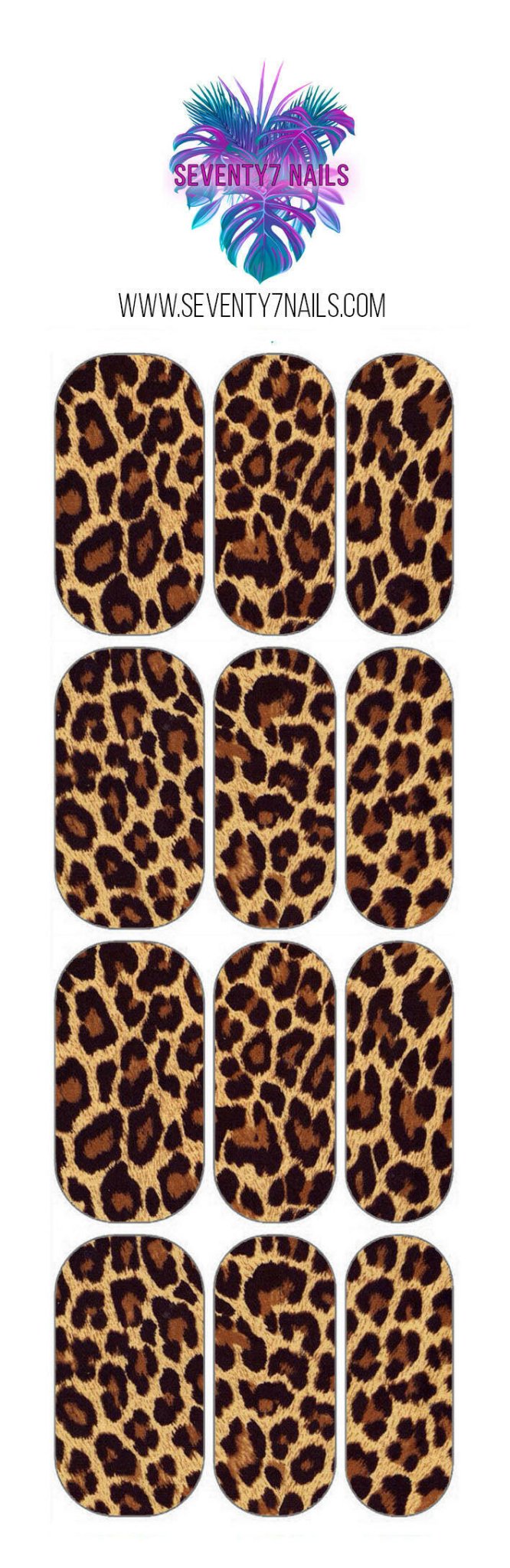 Waterslide Nail Decals - Leopard - Seventy7 Nail Decals