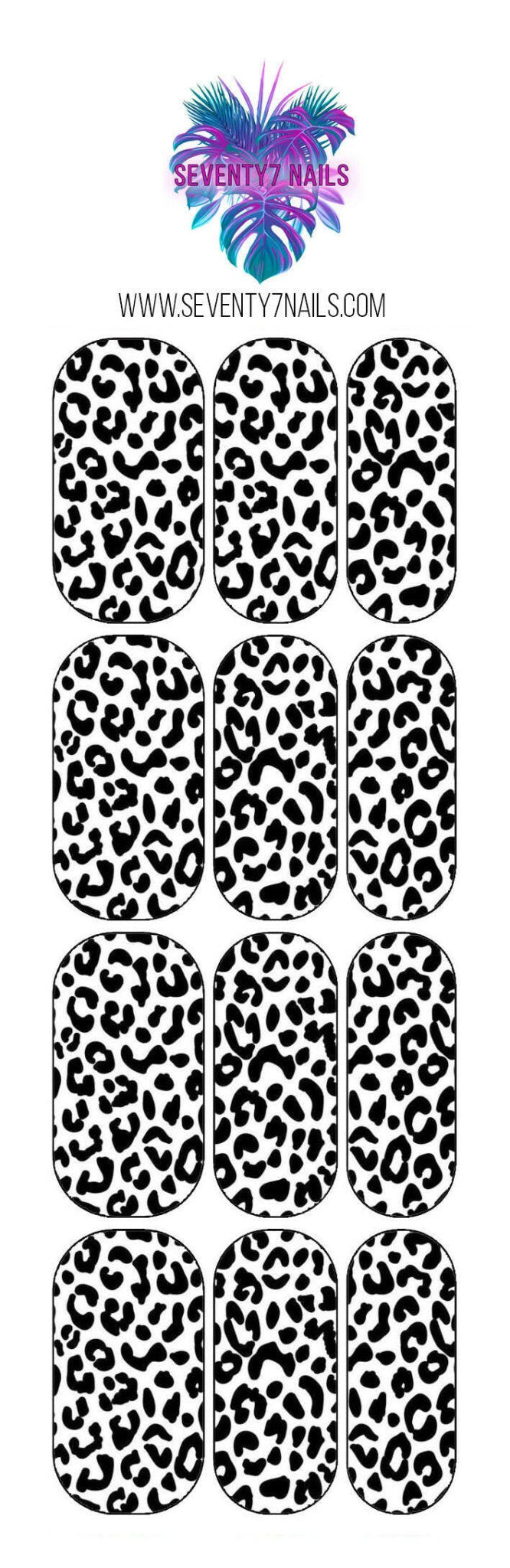 Waterslide Nail Decals - Leopard - Clear Background - Seventy7 Nail Decals