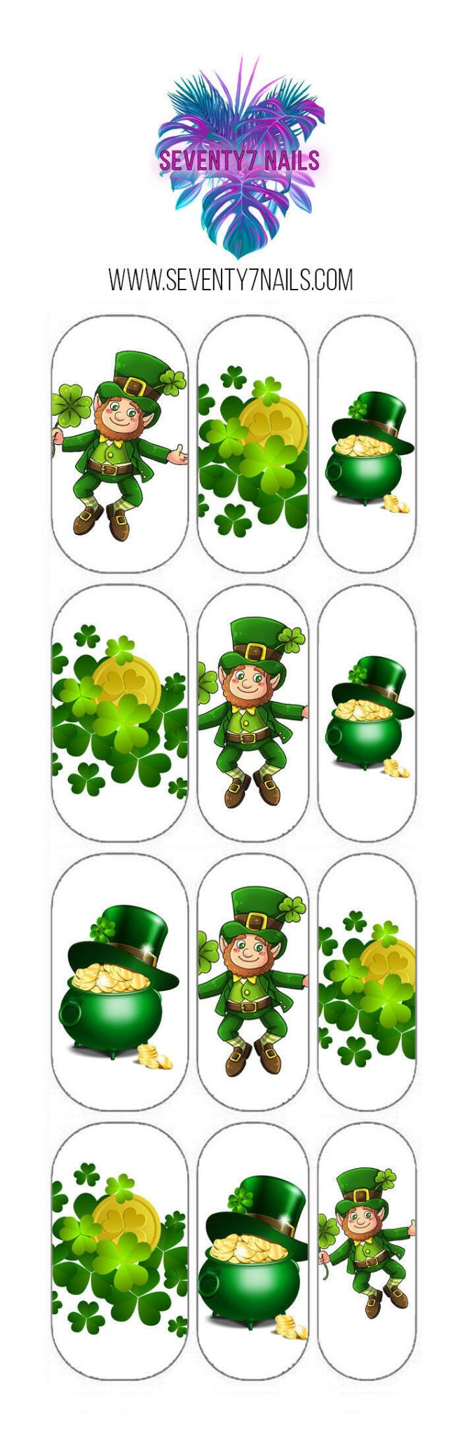 Waterslide Nail Decals - Leprechaun - Seventy7 Nail Decals