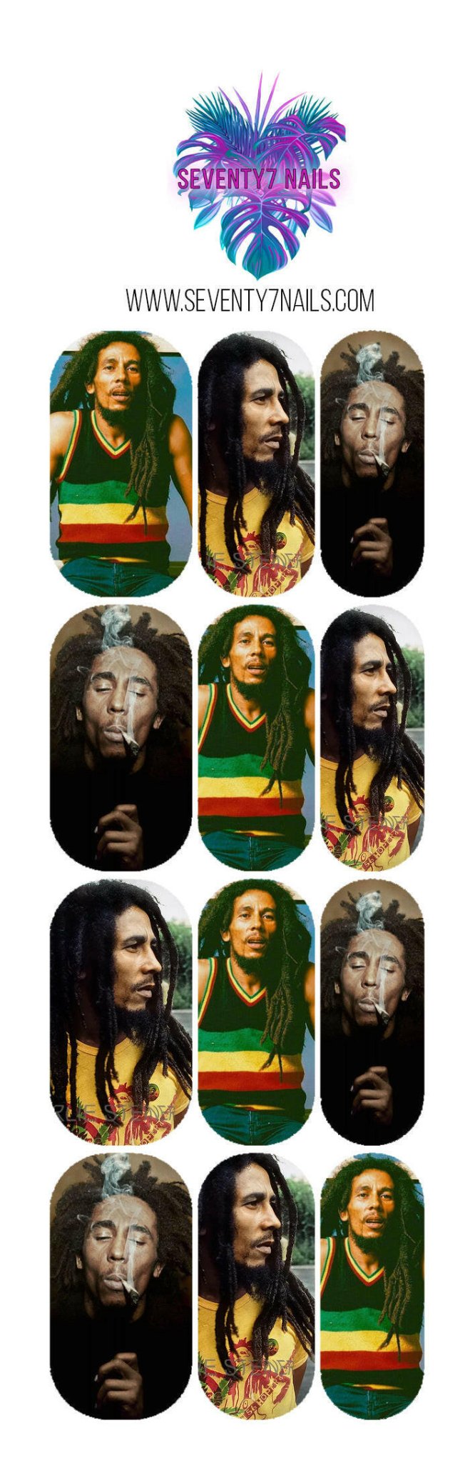Waterslide Nail Decals - Marley - Seventy7 Nail Decals