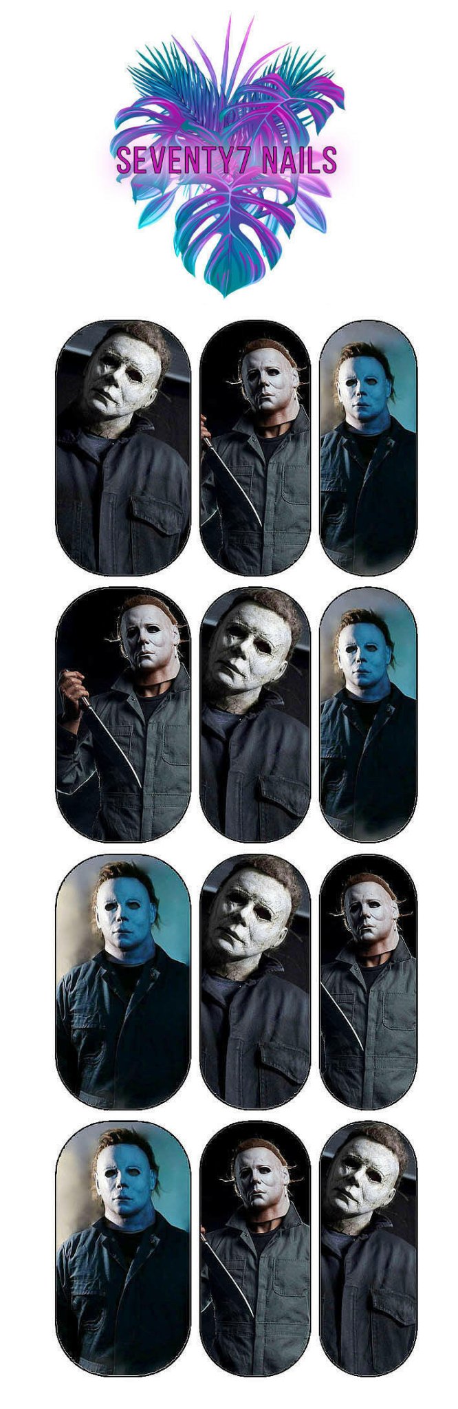 Waterslide Nail Decals - Michael Myers - Seventy7 Nail Decals