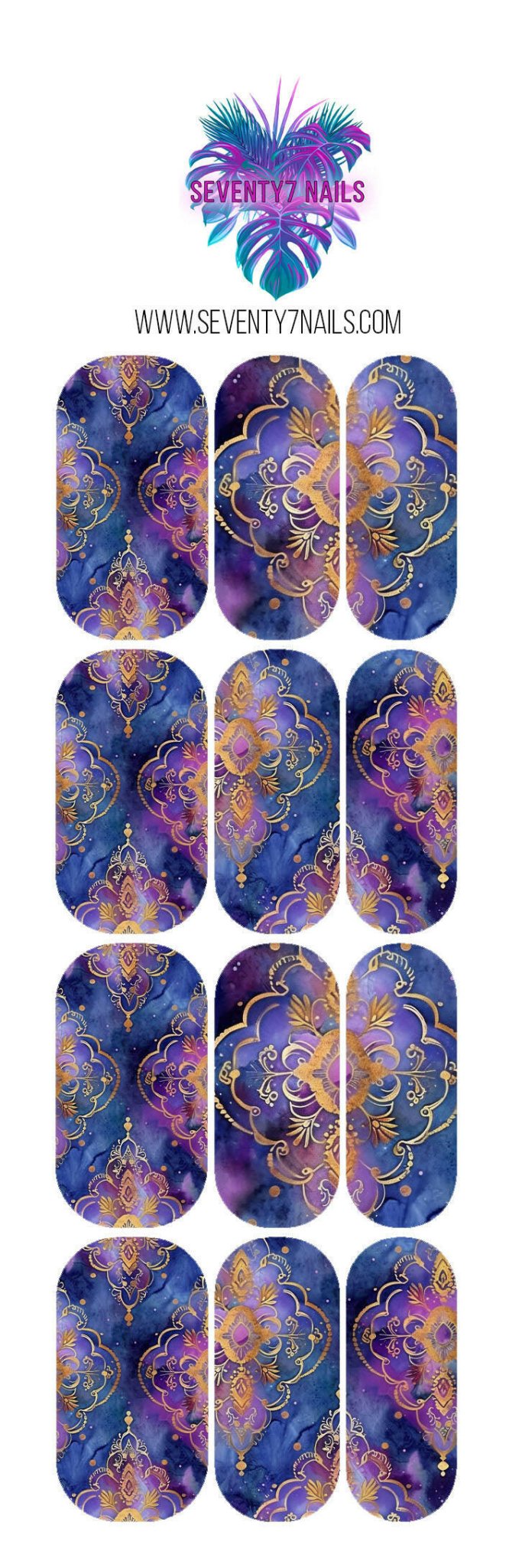 Waterslide Nail Decals - Morocco - Seventy7 Nail Decals