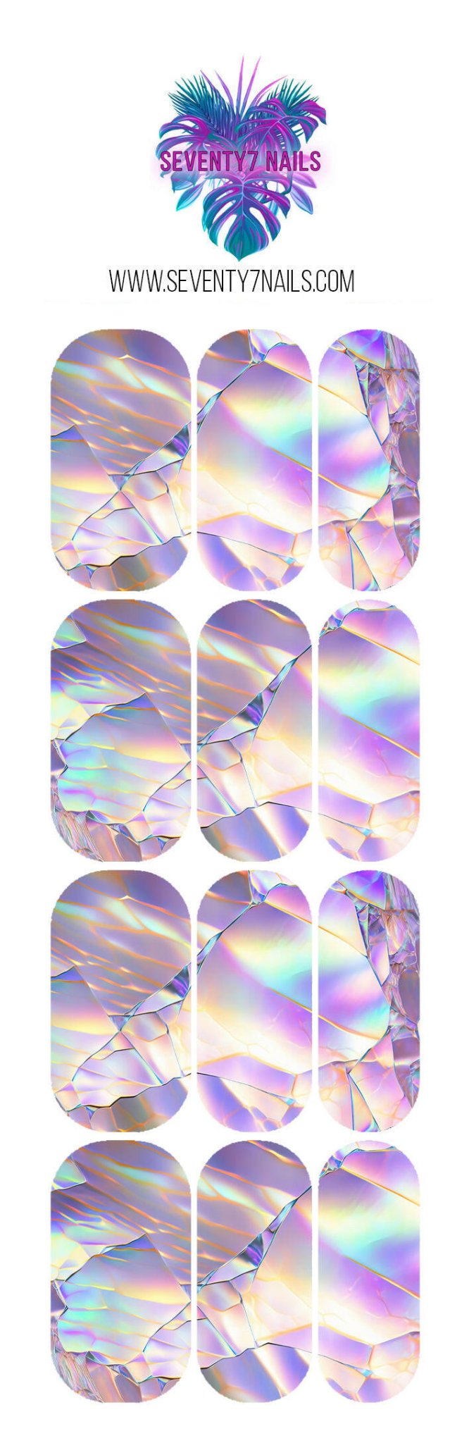 Waterslide Nail Decals - Mother Of Pearl - Seventy7 Nail Decals