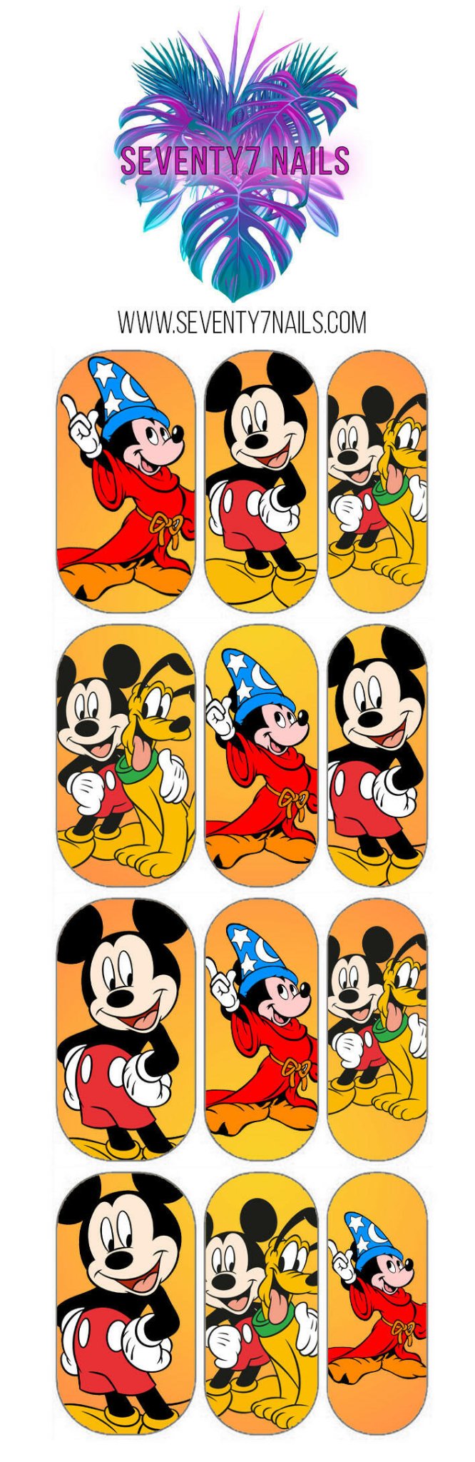 Waterslide Nail Decals - Mouse and his Dog - Seventy7 Nail Decals