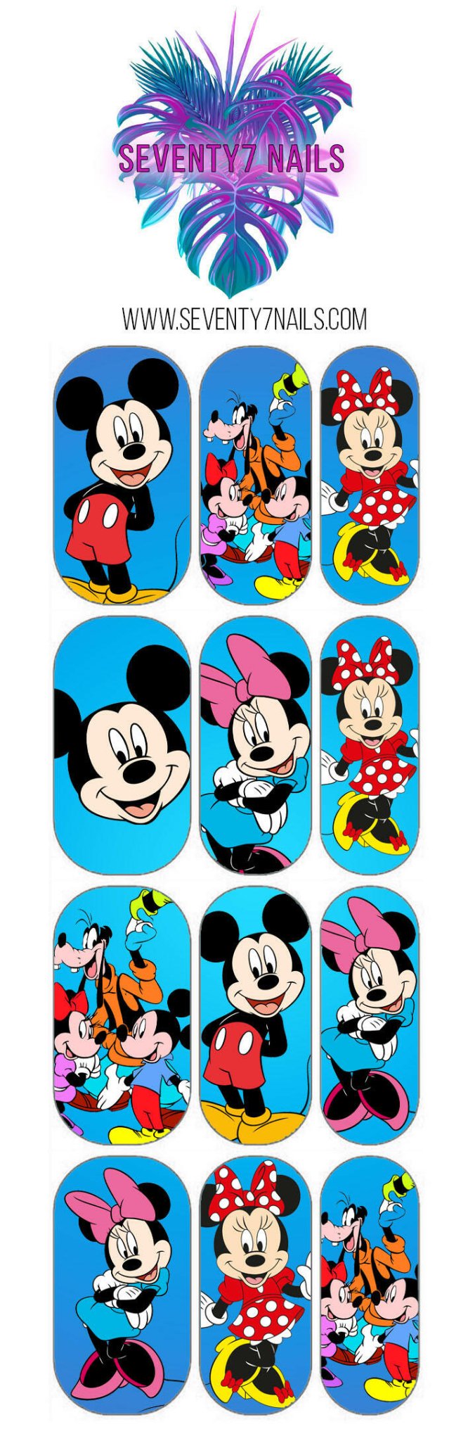 Waterslide Nail Decals - Mouse Couple - Seventy7 Nail Decals