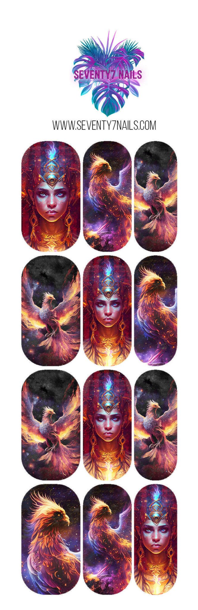 Waterslide Nail Decals - Phoenix - Seventy7 Nail Decals