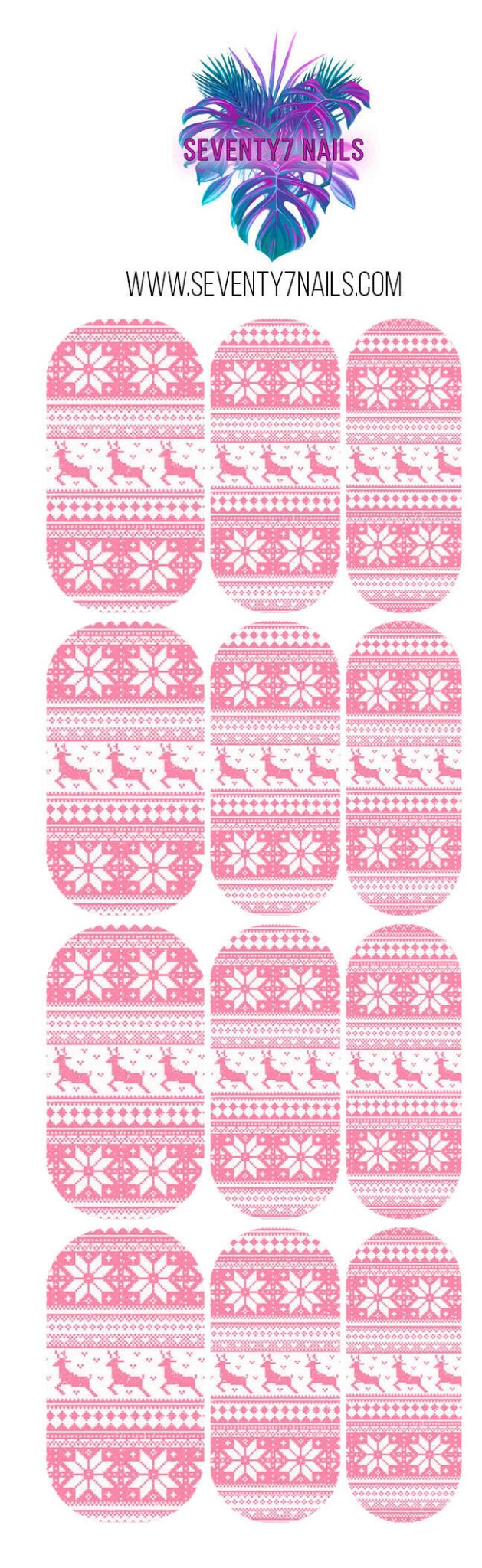 Waterslide Nail Decals - Pink Sweater - Seventy7 Nail Decals