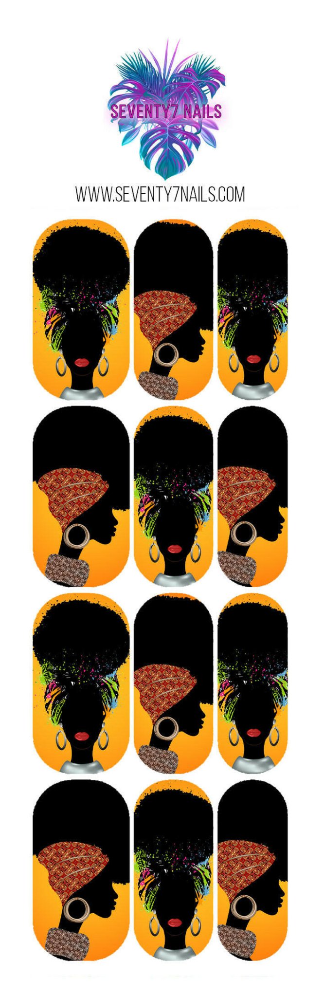 Waterslide Nail Decals - Silhouette - Seventy7 Nail Decals