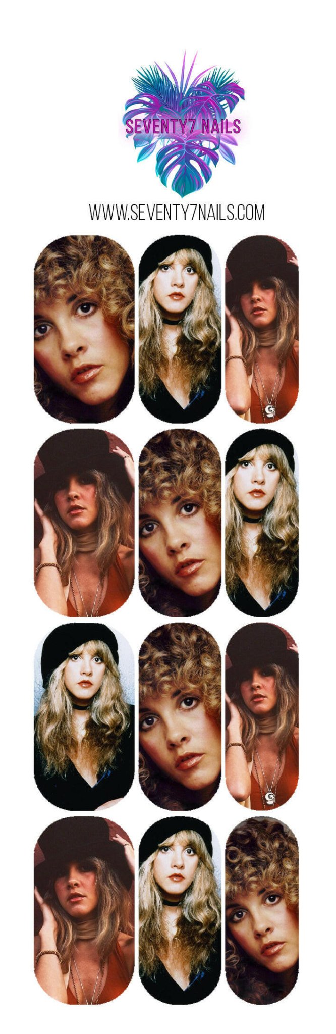 Waterslide Nail Decals - Stevie - Seventy7 Nail Decals