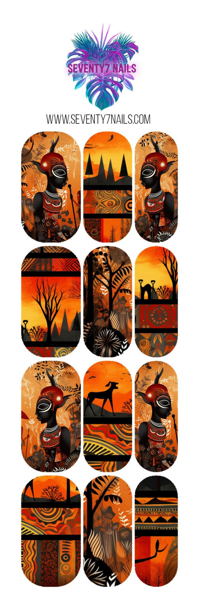Waterslide Nail Decals - Sunset Goddess - Seventy7 Nail Decals