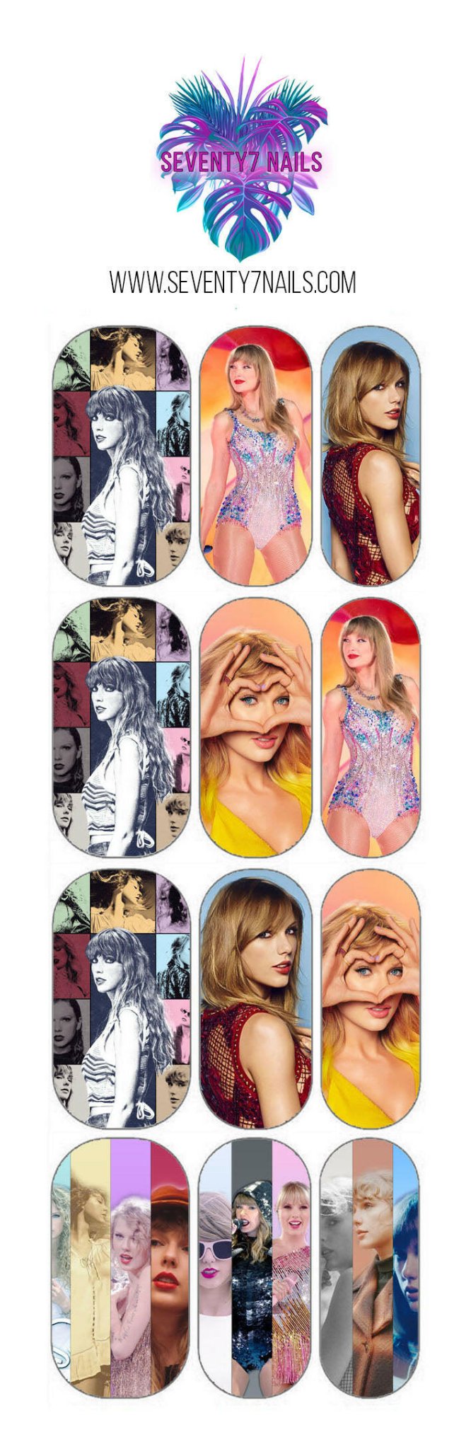 Waterslide Nail Decals - T Swiftie - Seventy7 Nail Decals