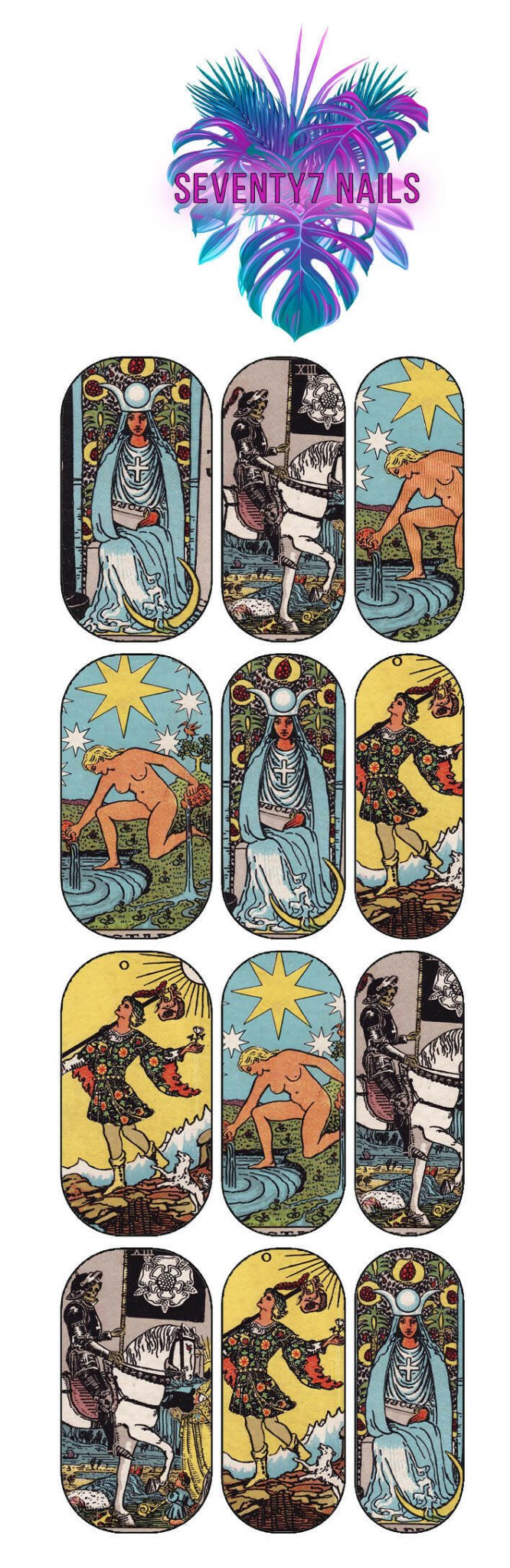 Waterslide Nail Decals - Tarot - Seventy7 Nail Decals