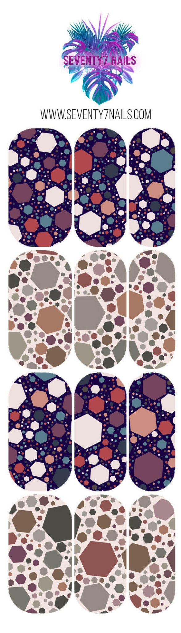 Waterslide Nail Decals - Terrazzo - Seventy7 Nail Decals