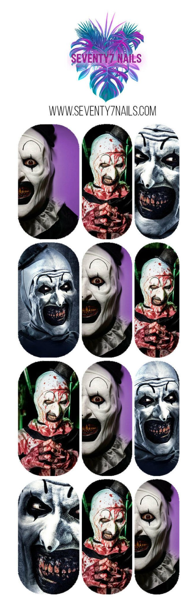 Waterslide Nail Decals - Terrified - Seventy7 Nail Decals