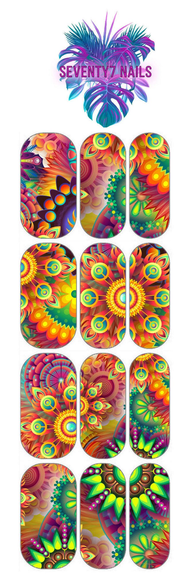 Waterslide Nail Decals - Trippy AF - Seventy7 Nail Decals