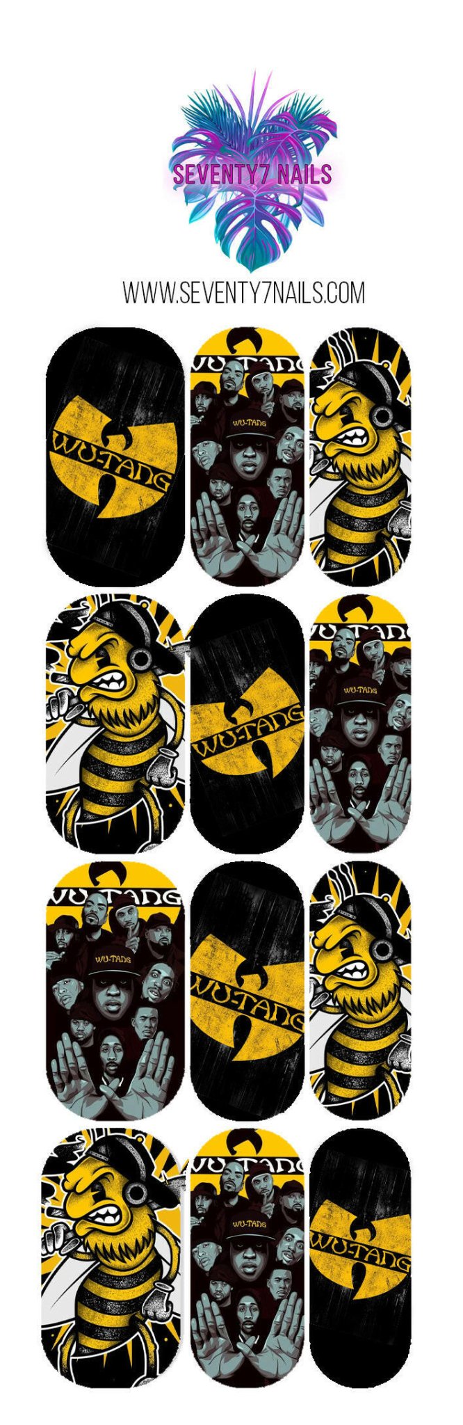 Waterslide Nail Decals - Wu Tang - Seventy7 Nail Decals