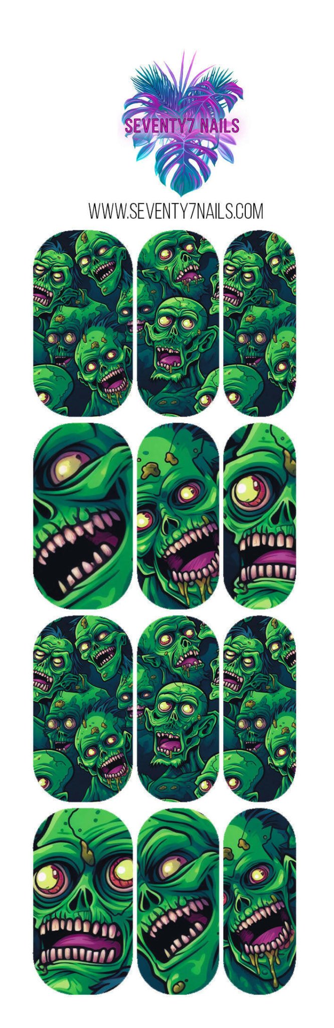 Waterslide Nail Decals - Zombies - Seventy7 Nail Decals