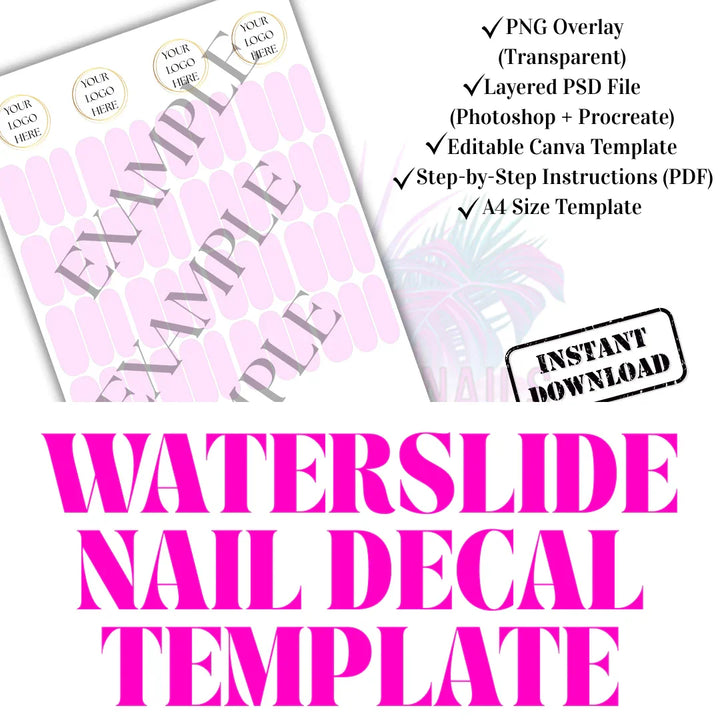 XLong Nail Decal Template